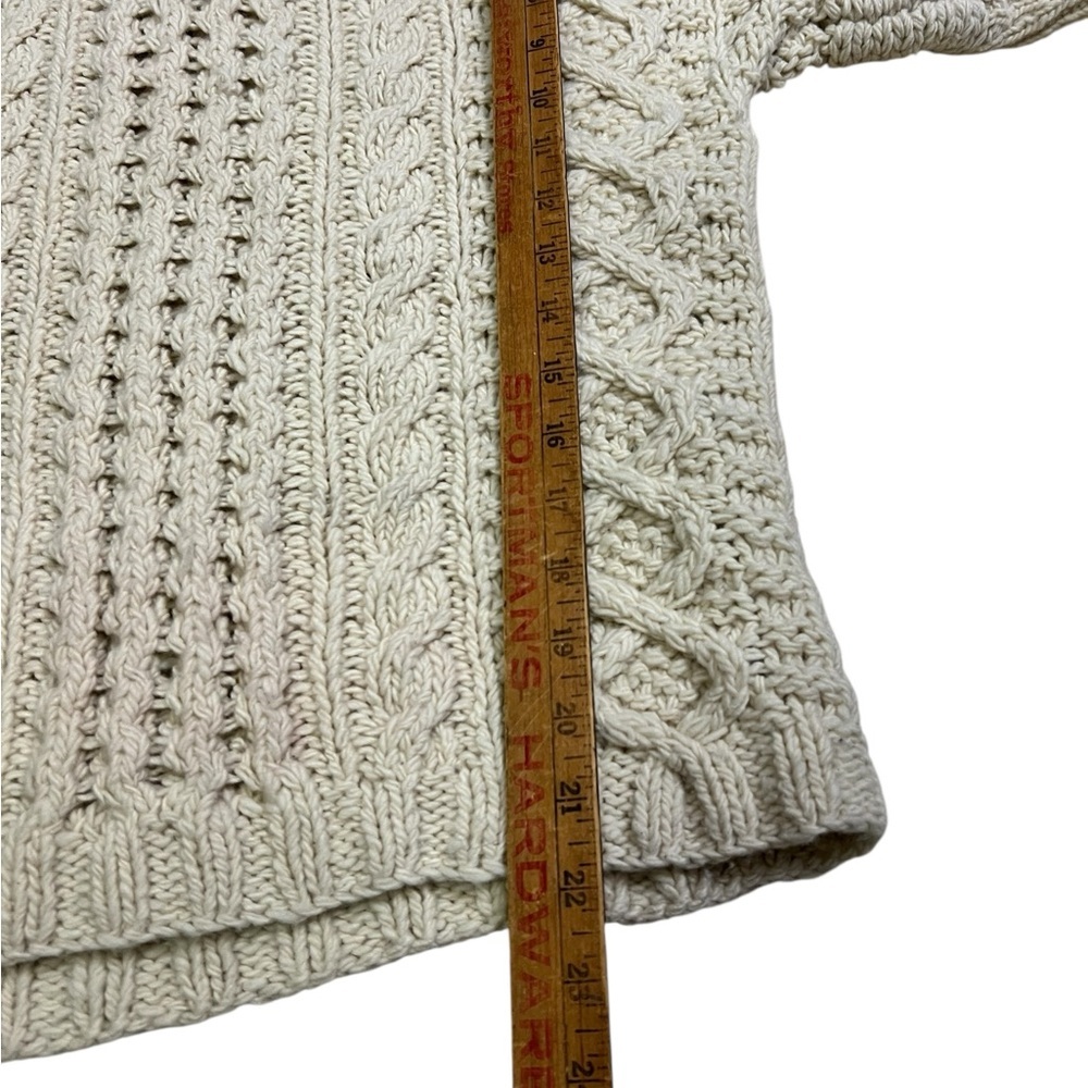 Eley Kishimoto Women Medium Wool Fishermen Sweater Cream Turtleneck - Picture 6 of 9